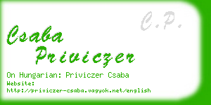 csaba priviczer business card